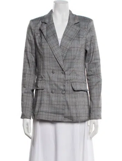 Pre-owned Majorelle Plaid Print Blazer In Gray