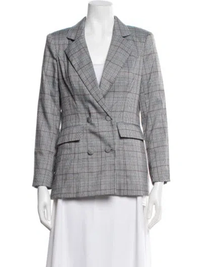 Pre-owned Majorelle Plaid Print Blazer In Gray