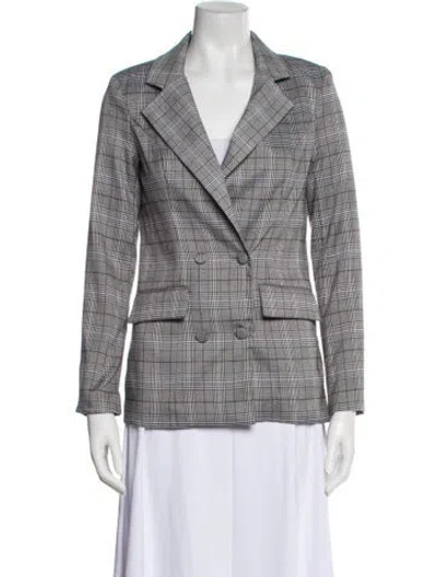 Pre-owned Majorelle Plaid Print Blazer In Gray