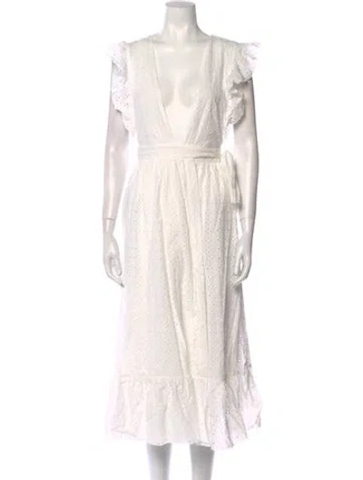 Pre-owned Majorelle Plunge Neckline Long Dress In White