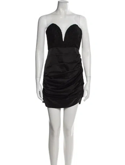 Pre-owned Majorelle Plunge Neckline Mini Dress In Black