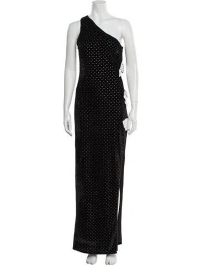 Pre-owned Majorelle Polka Dot Print Long Dress In Black