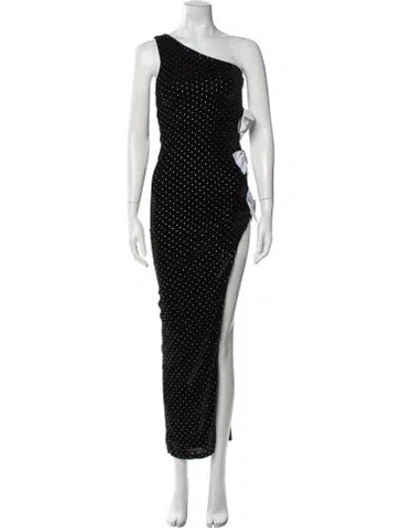 Pre-owned Majorelle Polka Dot Print Long Dress In Black