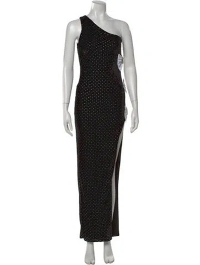 Pre-owned Majorelle Polka Dot Print Long Dress In Black