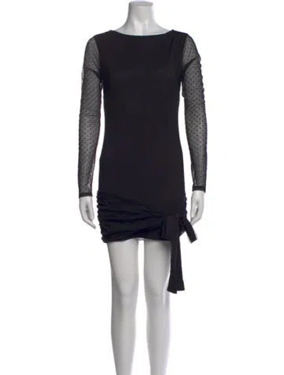 Pre-owned Majorelle Polka Dot Print Mini Dress In Black