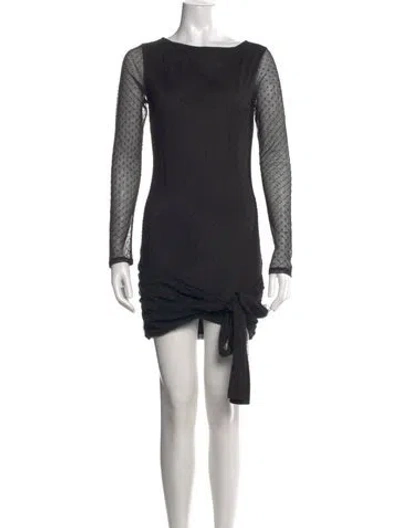 Pre-owned Majorelle Polka Dot Print Mini Dress In Black