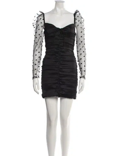 Pre-owned Majorelle Polka Dot Print Mini Dress In Black