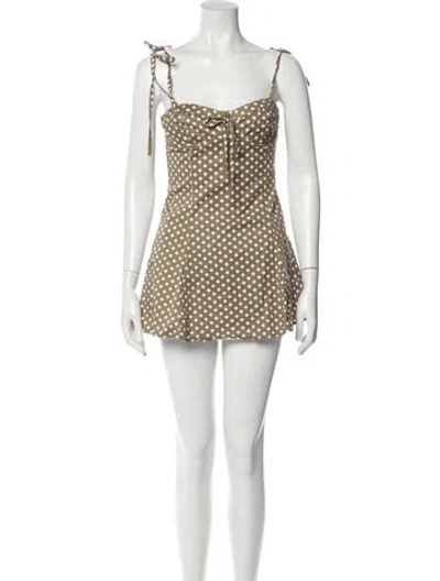 Pre-owned Majorelle Polka Dot Print Mini Dress In Gray