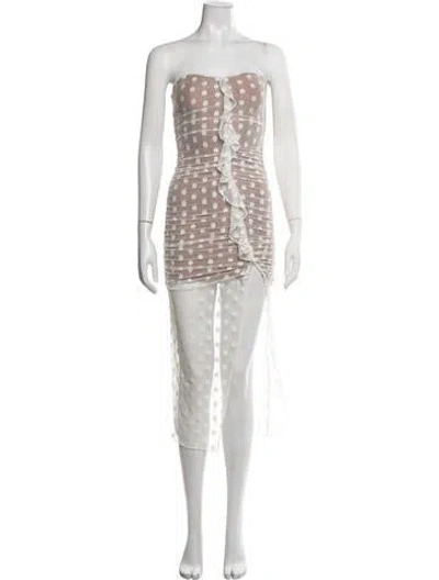 Pre-owned Majorelle Polka Dot Print Mini Dress In Neutrals