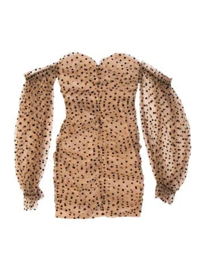 Pre-owned Majorelle Polka Dot Print Mini Dress In Neutrals