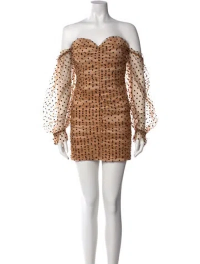 Pre-owned Majorelle Polka Dot Print Mini Dress W/ Tags In Neutral