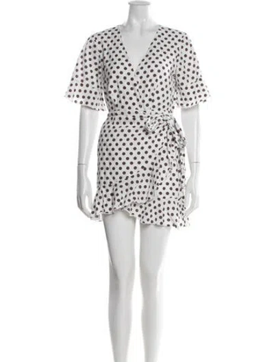 Pre-owned Majorelle Polka Dot Print Mini Dress In White