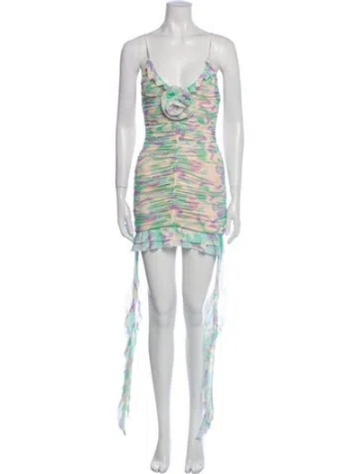 Pre-owned Majorelle Printed Long Dress In Purple