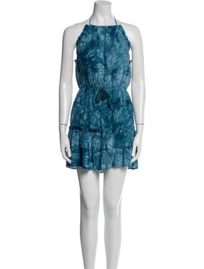 Pre-owned Majorelle Printed Mini Dress In Blue