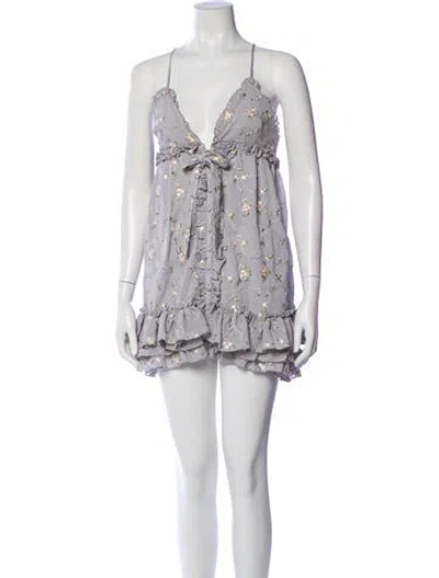 Pre-owned Majorelle Printed Mini Dress In Gray