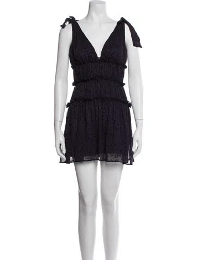 Pre-owned Majorelle Printed Mini Dress In Metallic/purple