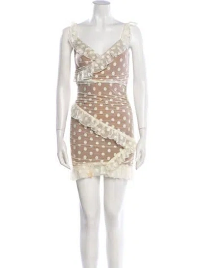 Pre-owned Majorelle Printed Mini Dress In Neutral