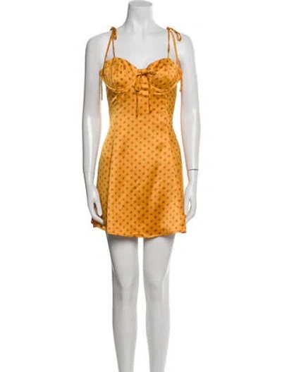 Pre-owned Majorelle Printed Mini Dress In Yellow