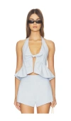 Majorelle Ruby Halter Top In Blue