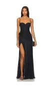 Majorelle Salma Gown In 黑色