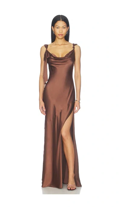 Majorelle Samira Gown In Brown