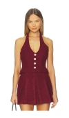 Majorelle Sandy Halter Top In Burgundy