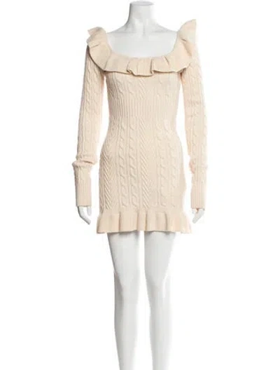 Pre-owned Majorelle Scoop Neck Mini Dress In Neutral