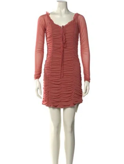 Pre-owned Majorelle Scoop Neck Mini Dress In Pink
