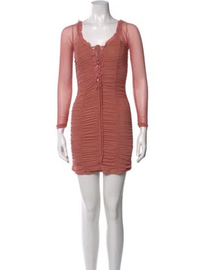 Pre-owned Majorelle Scoop Neck Mini Dress In Pink