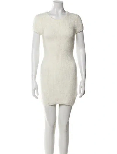 Pre-owned Majorelle Scoop Neck Mini Dress In White