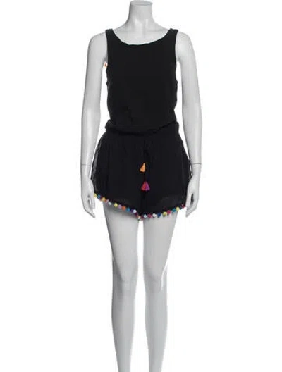Pre-owned Majorelle Scoop Neck Romper In Blue