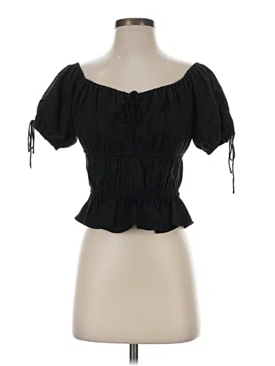 Pre-owned Majorelle Short Sleeve Blouse In Black