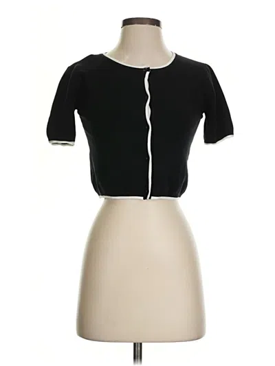 Pre-owned Majorelle Short Sleeve Top Black Keyhole Neckline Tops