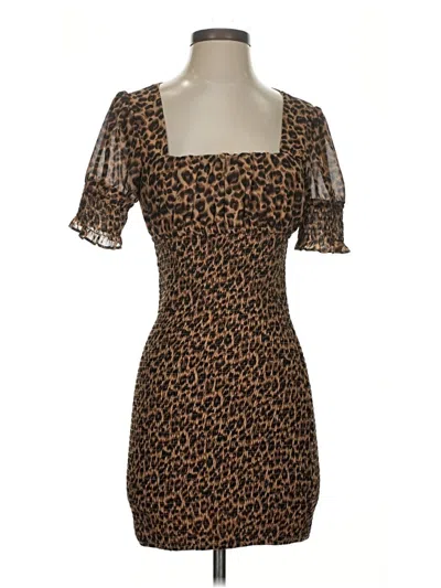 Pre-owned Majorelle Short Sleeve Top Brown Sweetheart Neckline Tops