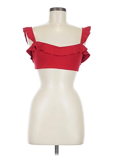 Pre-owned Majorelle Sleeveless Top Red Sweetheart Neckline Tops