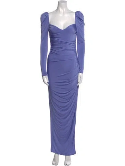 Pre-owned Majorelle Square Neckline Long Dress In Purple