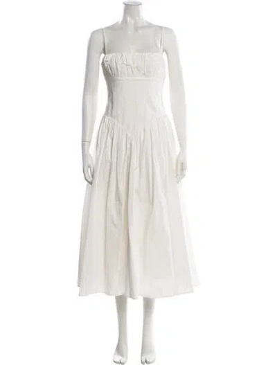 Pre-owned Majorelle Square Neckline Long Dress In White