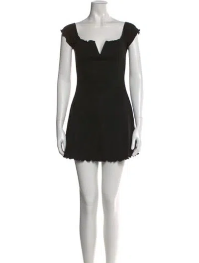 Pre-owned Majorelle Square Neckline Mini Dress In Black