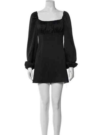 Pre-owned Majorelle Square Neckline Mini Dress In Black