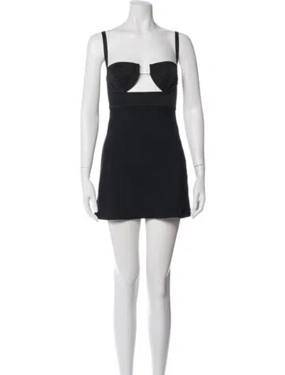 Pre-owned Majorelle Square Neckline Mini Dress In Gray