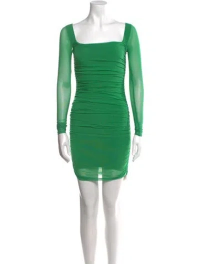 Pre-owned Majorelle Square Neckline Mini Dress In Green