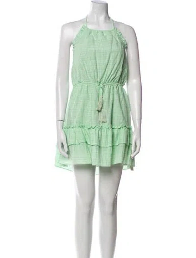 Pre-owned Majorelle Square Neckline Mini Dress In Green