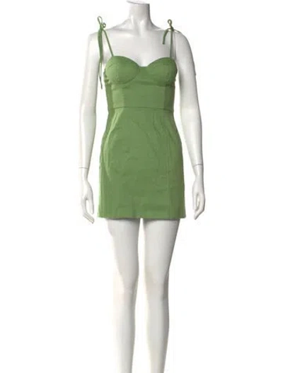 Pre-owned Majorelle Square Neckline Mini Dress In Green