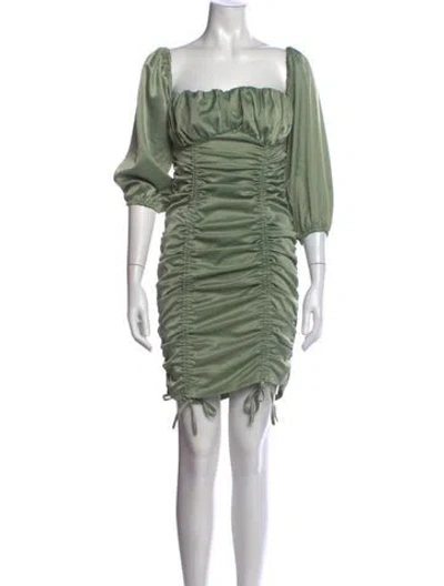 Pre-owned Majorelle Square Neckline Mini Dress In Green