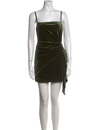 Pre-owned Majorelle Square Neckline Mini Dress In Green