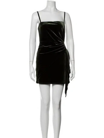 Pre-owned Majorelle Square Neckline Mini Dress In Green