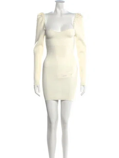 Pre-owned Majorelle Square Neckline Mini Dress In Neutral