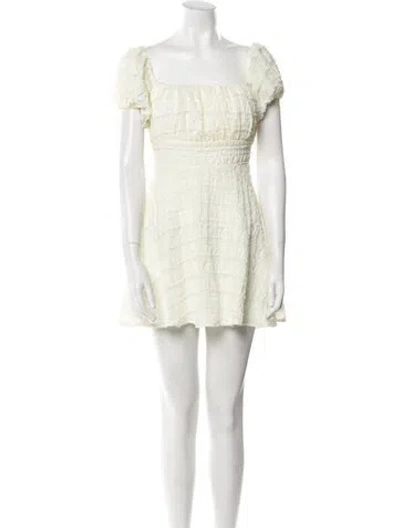 Pre-owned Majorelle Square Neckline Mini Dress In Neutral
