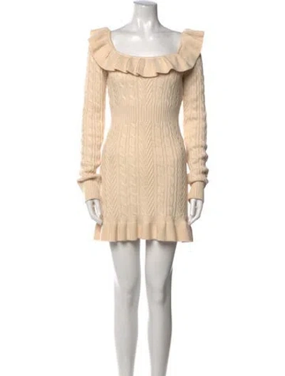 Pre-owned Majorelle Square Neckline Mini Dress In Neutral