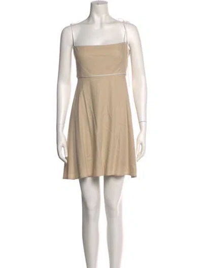 Pre-owned Majorelle Square Neckline Mini Dress In Neutral
